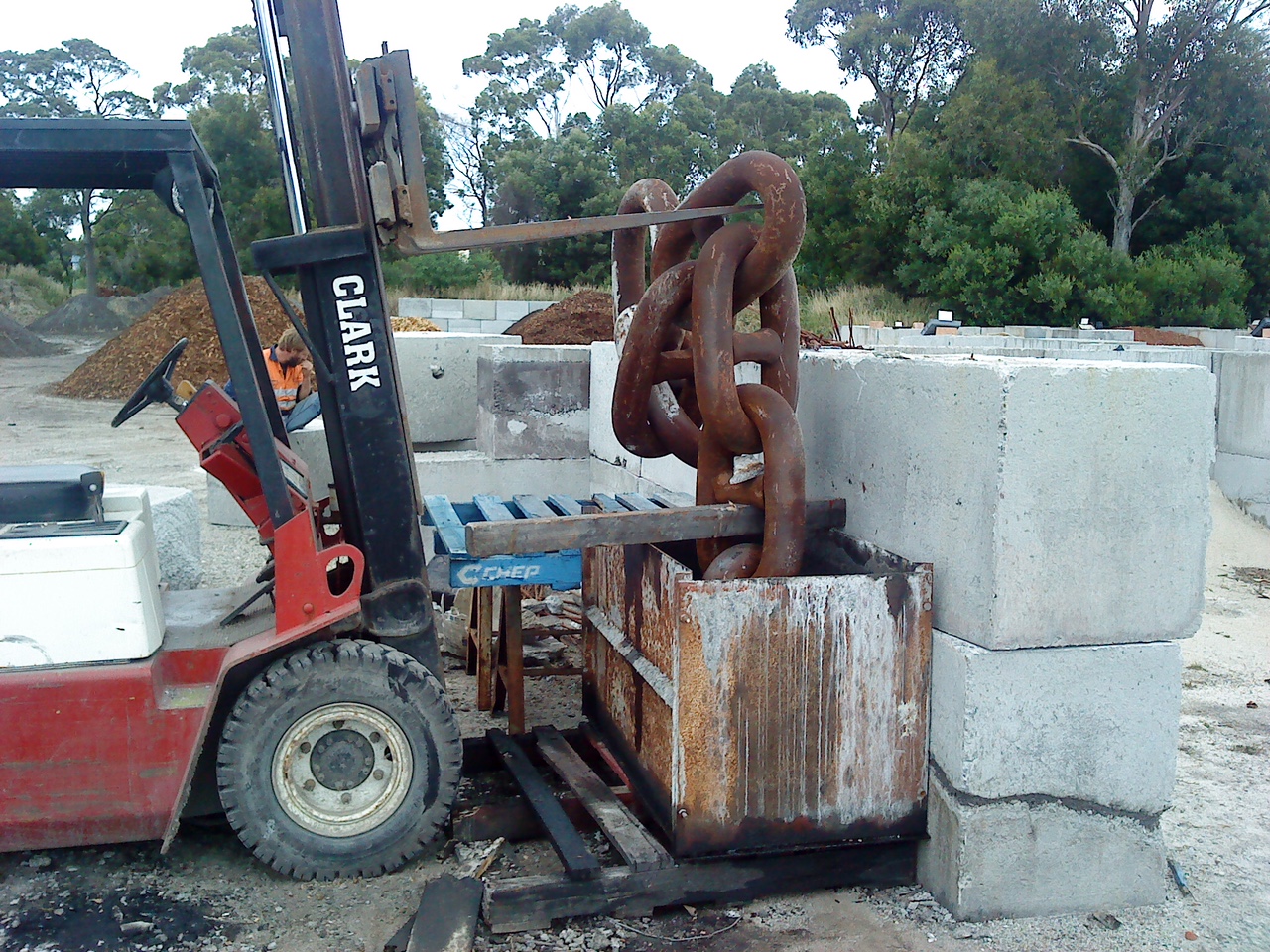 Mooring Block under Construction